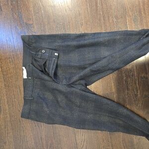 Club Monaco Men's Dress pants navy blue Wool Checkered size 32 x 30